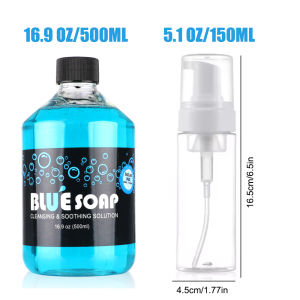 JUNMIAO | Tattoo Soap - 500ml & 40ml Concentrated Blue Soap for Soothing Cleanser Tattoos and Piercings