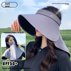 MiiOW | Womens Summer Casual Ice Silk Sun Hat UPF50+ UV Protection Bicycle Riding Windproof Empty Top Sunshade Cap Nylon Material