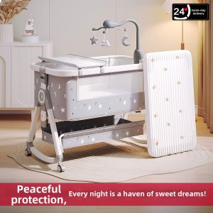 MLZH | Portable Foldable Height Adjustable Co-sleeping Crib with Anti-reflux Function