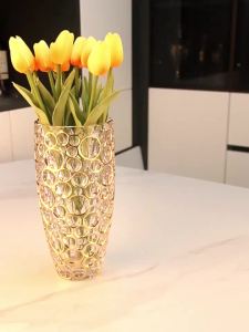 Luxury Gilt Crystal Vase for A Housewarming Gift Used in Home Parlor