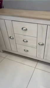 MYHOUSE EURO STYLE 4ft Console Table 2 Door 3 Drawer Chest Drawer Cupboard Cabinet