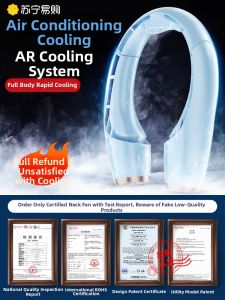 Portable Neck Fan 2023 New Model Small Personal Cooling Air Conditioner Leafless Lazy Neck Hanging Home Use Mini Fan