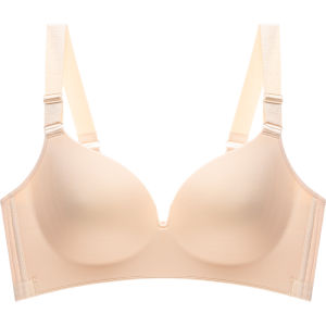 Plus Size Intimates Womens F Cup Bra E Cup Breasts Contracting Push-up Seamless Push up Glossy Full Cup Thin