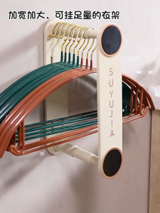 ที่เก็บไม้แขวนเสื้อ ที่จัดระเบียบไม้แขวนเสื้อ เก็บไม้แขวนเสื้อได้เป็นระเบียบ ไม่ต้องเจาะผนัง ติดตั้งง่าย