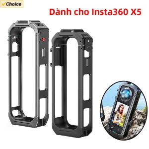 Insta360 X5 Khung Kim Loại Bằng Nhôm Đa Chức Năng Vỏ Bảo Vệ Khung Đa Chức Năng Với Nắp Ống Kính Silicon Cho Máy Quay Video Hành Động Thể Thao