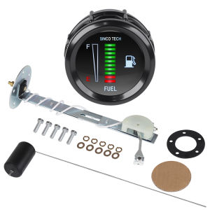 2" 52mm Automotive Motorcycle Fuel Gauge Electronic LED Display Fuel Level Moto Meter Car Gauge Black With Fuel Level Sensor 12V