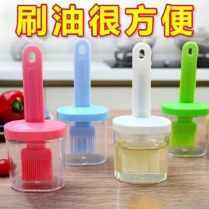Kitchen Oil Brush with Bottle for Pancakes Pregnant Oil Seasoning Bottle Oil Pot Home Kitchen BBQ Cooking Utensils