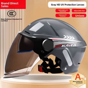 KaiFa | Summer New Double Mirror 3C Helmet Half Helmet Sun Protection Breathable Safety Helmet