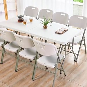 6Ft Foldable Banquet Table Event Catering Hall Buffet Heavy Duty Exhibition Dining Outdoor Folding Table Meja Lipat Niag