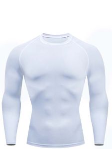 เสื้อรัดกล้ามเนื้อบุรุษออกกําลังกาย Rash Guard เสื้อกล้ามแขนสั้นยาวสําหรับวิ่งออกกําลังกายแข็งแรง