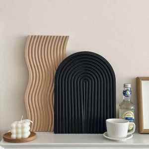 Wavy Black Beechwood Serving Tray