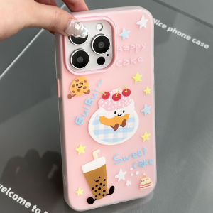 เคสโทรศัพท์แบบน้ำแข็งสไตล์เกาหลีน่ารักสำหรับ Apple 13 pro Max iPhone 11 12 13 14 pro Max 15 pro พร้อมสายคล้องและป้องกันการตกหล่น