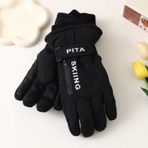 Winter Men Women Full Fingers Gloves Warm Thicken Fleece Skiing Outdoor Running Gloves Waterproof Windproof Non-Slip Mittens