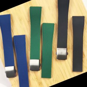 New Plaid Pattern Design Rubber Watch Strap 20mm 22mm Quick Release Folding Buckle Fit Flat End Watch Band For Cut To Size Belts