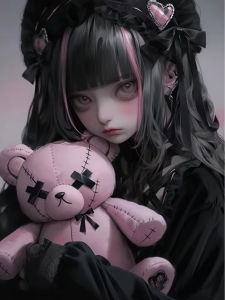 Kayou | 5D DIY Diamond Painting New Collection Cartoon Big Eyed Girl Mosaic Art Cross Stitch Kit Full Rhinestone Home