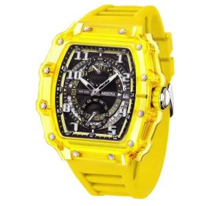 NIBOSI Skeleton Watches for Men Top Brand Luxury Automatic Quartz Watches Silicone Strap Luminous Sports Watch Men Reloj Hombre