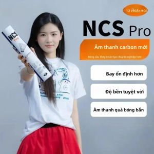 Cầu Lông Nhân Tạo NCS Pro Gói 12 Quả Độ Bền Cao Ổn Định Khi Bay 1 Ống Hàng Chính Hãng Chất Liệu Nylon Đầu Bằng Nút Chai
