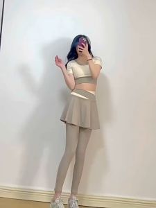 【HOTSHOW】Legging Celana Olahraga Wanita Rok Celana skirt High Waist Polos Yoga Dua lapis gym tennis Running Sport