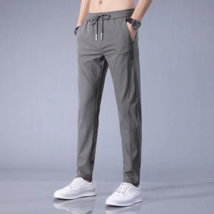 Ice Silk Pants for Mens Summer Large Loose Quick Drying Breathable Straight Tube Casual Pants for Mens Sports Pants