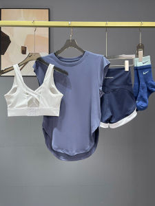 Womens Integrated Sports Bra Yoga Clothes Short Sleeve Quick Dry Running Shorts Fitness Suit Summer New Arrival Gym Set