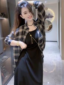 Summer 2025 Womens Plaid Long Sleeve Sun Protection Shirt Casual Loose Thin Air Conditioned Outerwear Korean Style Commute Wind