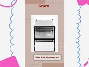 Stora 2pcs Shoe Box Transparant 2tier Kotak Sepatu Bening Transparan 2tingkat Mudah Dibersihkan