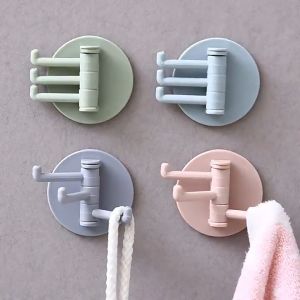 Móc treo đồ dán tường 3 nhánh xoay 180 độ tiện dụng móc treo tường tự dính móc treo đồ nhà bếp phòng tắm móc dính tường mắc áo gắn tường