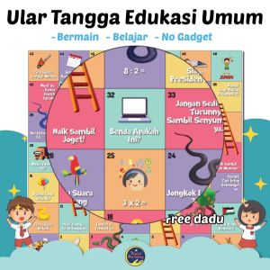 ULAR TANGGA JUMBO - MAINAN EDUKASI ANAK SNAKE AND LADDERS | GRATIS DADU