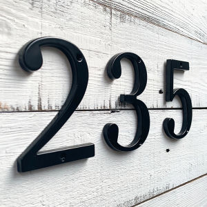 4 Inch. Black House Number Sign Mailbox Address Numbers Zinc Alloy #0-9 Door Home 10cm