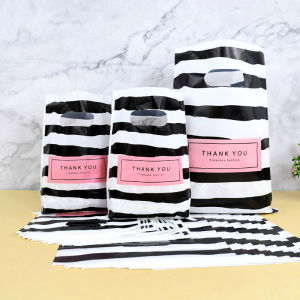 50/100Pcs Thank You Gift Bags With Handles Birthday Gift Clothing Bag Small Business Thank You Gift Bags Shopping Plastic Bags