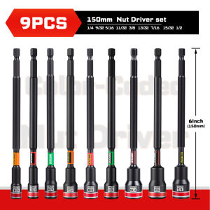 Geinxurn 2.6“/6" Nut Driver Set Color Coded Strong Magnetic S2 Steel 1/4 Hex Shank Socket Bits Fit Drill Screwdriver For Repair