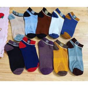 ( Set 10 đôi ) Tất Cổ Ngắn Nam Nữ Vớ Co Giãn Bốn Chiều Chất Liệu Cotton Hoạ Tiết 3 Lá