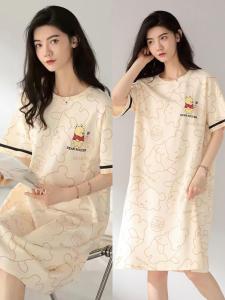 Pure Cotton Sleepwear Womens Spring Summer Thin Short Sleeve Loose Maternity Nightgown Cute Outdoor Home Clothes