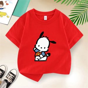 Bandai | Summer Kids T-shirt Cotton Tops Short Sleeve Round Neck Boy Cartoon Dog 2D Pacha Dog Print Girl Fashion T-shirt for Kids