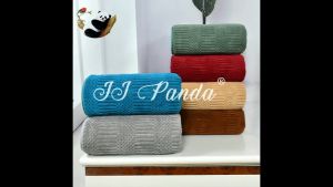 3PCS | Handuk Mandi Pria dan Wanita Dewasa Microfiber JJ Panda UK 70 x 140cm Motif