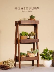 ชั้นวางกระถางดอกไม้ 3 ชั้น พับเก็บได้ ทำจากไม้สักแท้ 100% แข็งแรง ดีไซน์ที่คุณควรรู้ ชั้นวางค์สันตัส สำหรับห้องน้ำ ห้องครัว