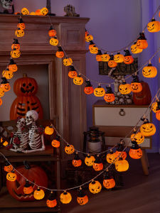BEAUTY IN THE LIGHT | Halloween LED Pumpkin Light String for Bar and Escape Room Party Decoration
