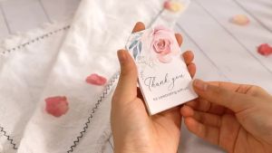 Bộ 50 Thẻ Quà Tặng Hoa Cảm Ơn Bạn Cây Xanh Cho Tiệc Cưới Bao Bì Thân Thiện Với Môi Trường DIY Treo Nhãn Thẻ