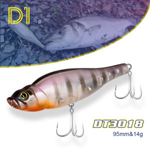 D1 Fishing Lure Spitting Wire 95MM 14G Popper Pencil Hard Baits Bass Fishing Topwater Surface Lures Rattle Sounds Pesca Tackle