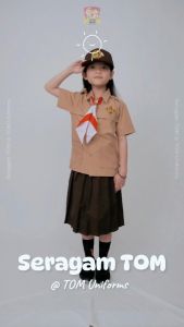 Seragam TOM - Rok SD Rempel Pendek Pramuka Coklat