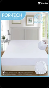 Socone Hotel Quality POR-TECH Fully Garterized Mattress Protector Cover Fitted up Bed Topper