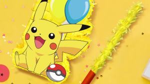 Bộ 4 Món Đồ Chơi Piñata Pokemon - Chủ Đề Pikachu 14 Inch Bao Gồm Bịt Mắt Và Gậy Piñata Pikachu Đồ Chơi Giấy Bìa Cứng Piñata Đồ Dùng Cho Trò Chơi