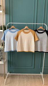 BL20958 Weekdays Stripey Knit Loose Tee