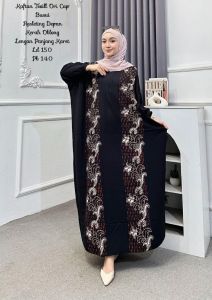 Kaftan twill premium kekinian super jumbo ld 180 muat BB 150kg kain rayon twill tebal daster jumbo busui