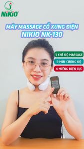 Máy massage cổ 4 điện cực xung điện trị liệu Nikio NK-130 - Hỗ trợ điều trị đau nhức mỏi cổ