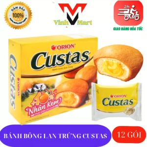 Bánh Bông Lan Nhân Kem Custas Hộp 12 Cái