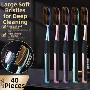 Ziny Adult Soft Bristle Toothbrush Large Head for Men And Women Strong Cleaning Power Home Use Family Pack Dental Care