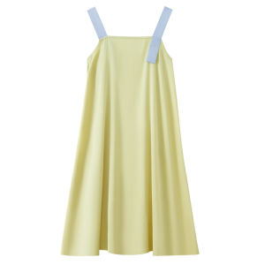 HODO | ชุดนอนผ้าไหมน้ำแข็ง Hodo สำหรับผู้หญิง ชุดนอนฤดูร้อน แขนกุด กระโปรงยาวปานกลาง ชุดนอนลำลอง สไตล์สาวๆ สำหรับใส่ในบ้าน