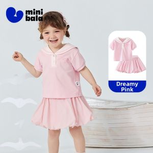 MINI BALA | School Uniform Style T-Shirt and Skirt Set