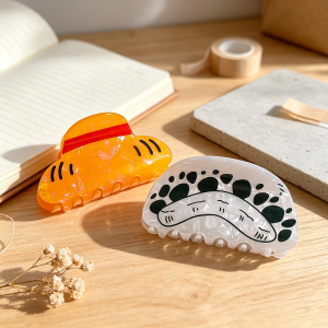 Bandai | One Piece Anime Pirate Hair Claw Clips Cartoon Straw Hat Spot Dog Print Large Shark Jaw Acrylic Hair Accessories for Women Fans